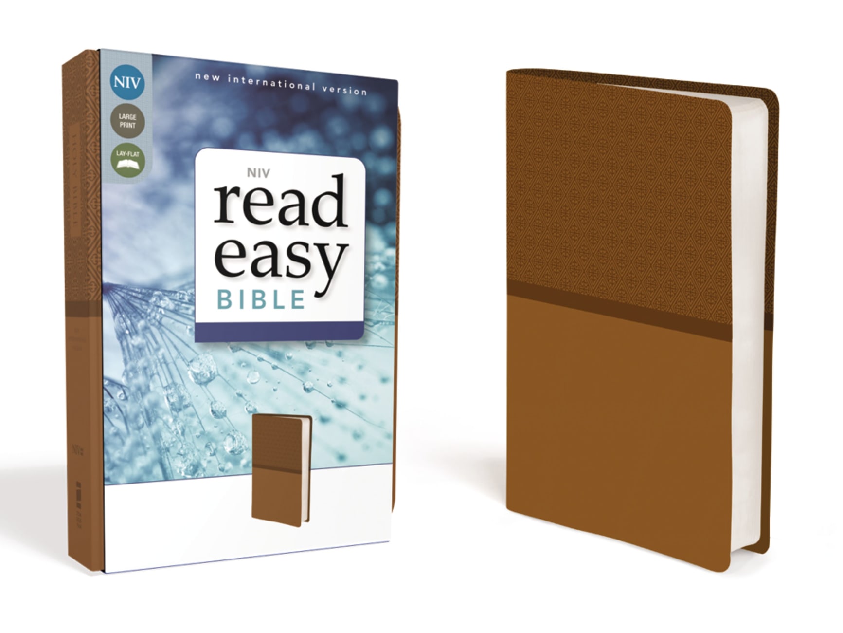 NIV Read Easy Bible Brown Large Print (Red Letter Edition) Premium Imitation Leather