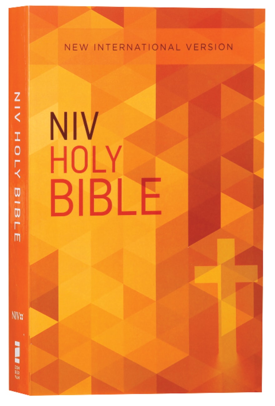 NIV Value Outreach Bible Orange Cross Geometric (Black Letter Edition) Paperback