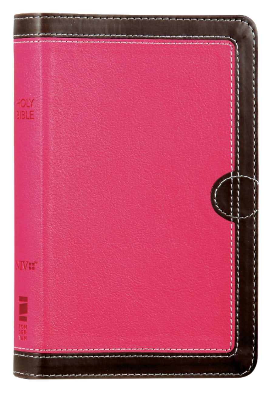 NIV Thinline Bible Compact Pink/Brown (Red Letter Edition) Premium Imitation Leather