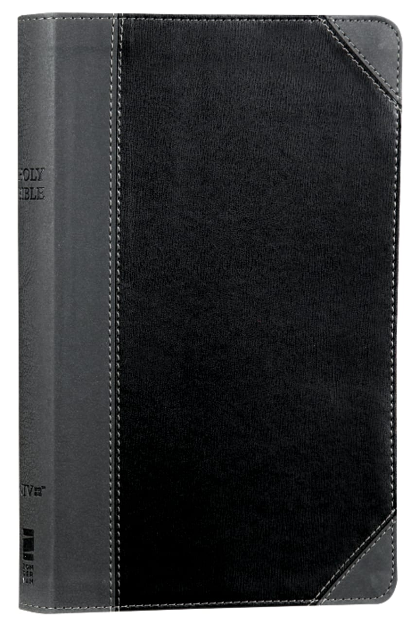 NIV Thinline Bible Black/Gray (Red Letter Edition) Premium Imitation Leather