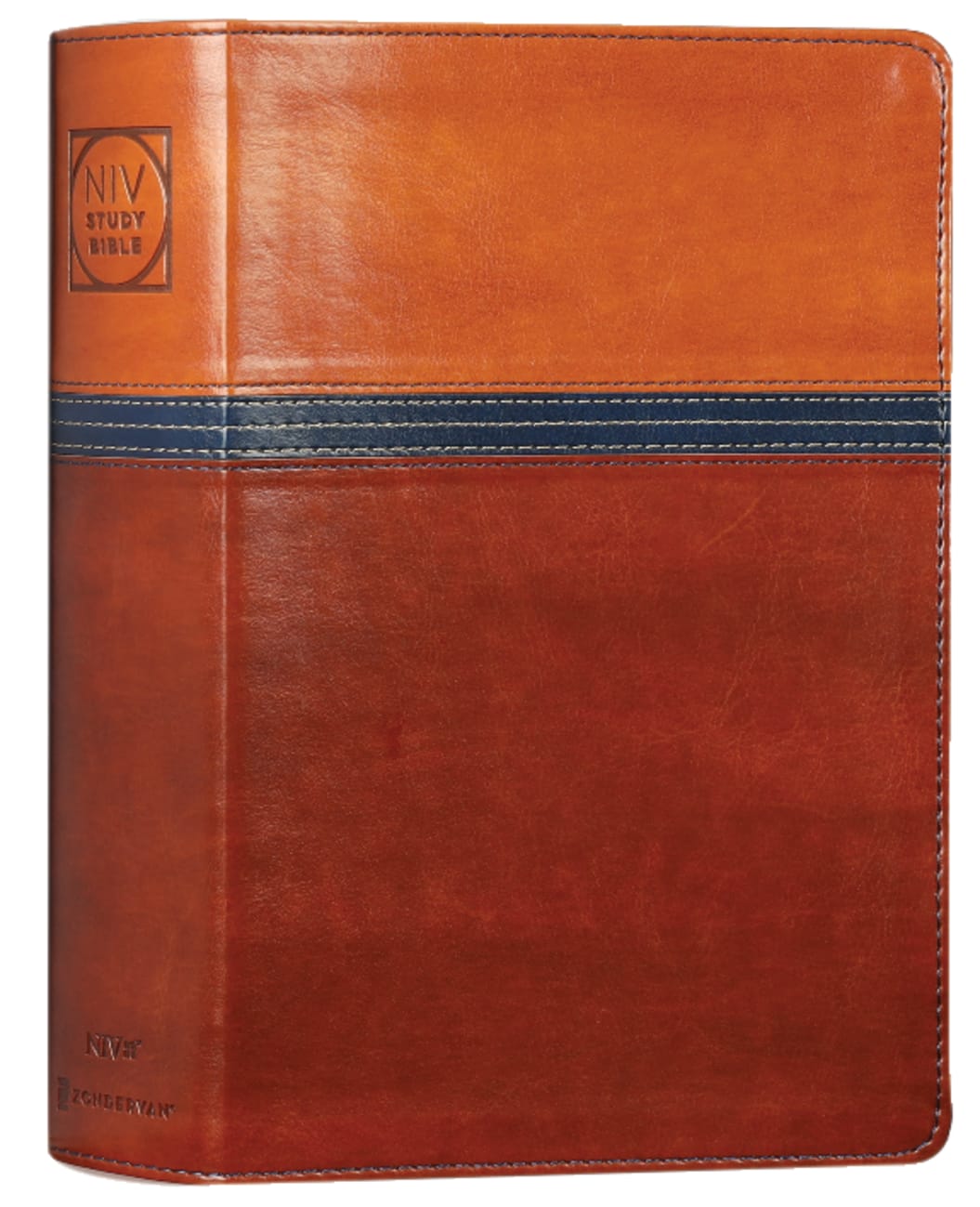 NIV Study Bible Personal Size Brown/Blue Indexed (Red Letter Edition) Fully Revised Edition (2020) Premium Imitation Leather