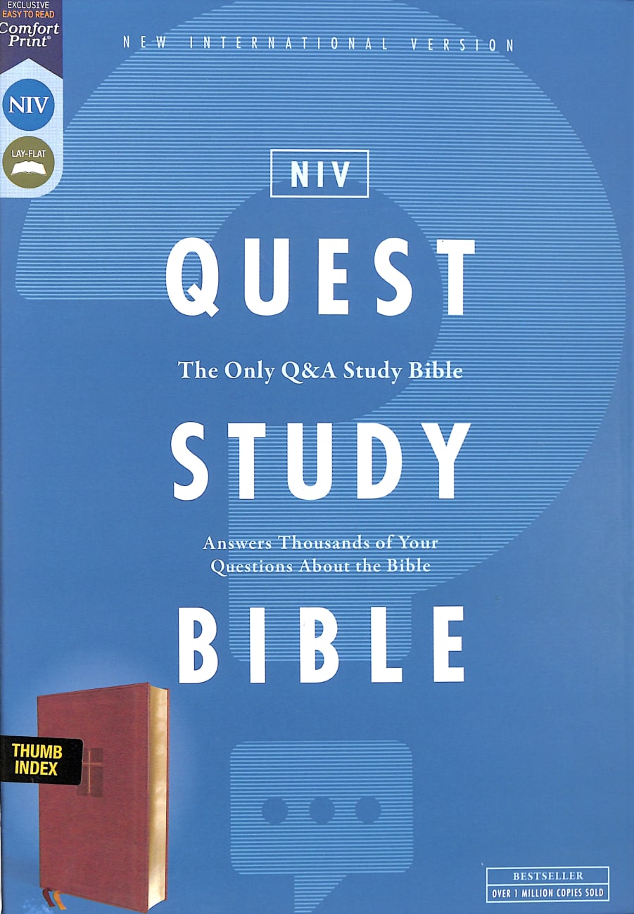 NIV Quest Study Bible Brown Indexed Premium Imitation Leather