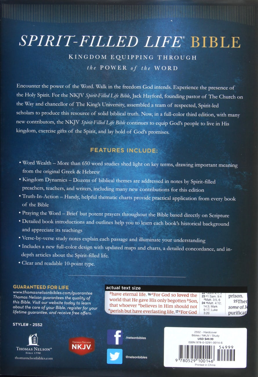 NKJV Spirit-Filled Life Bible (Red Letter Edition) (Third Edition) Hardback