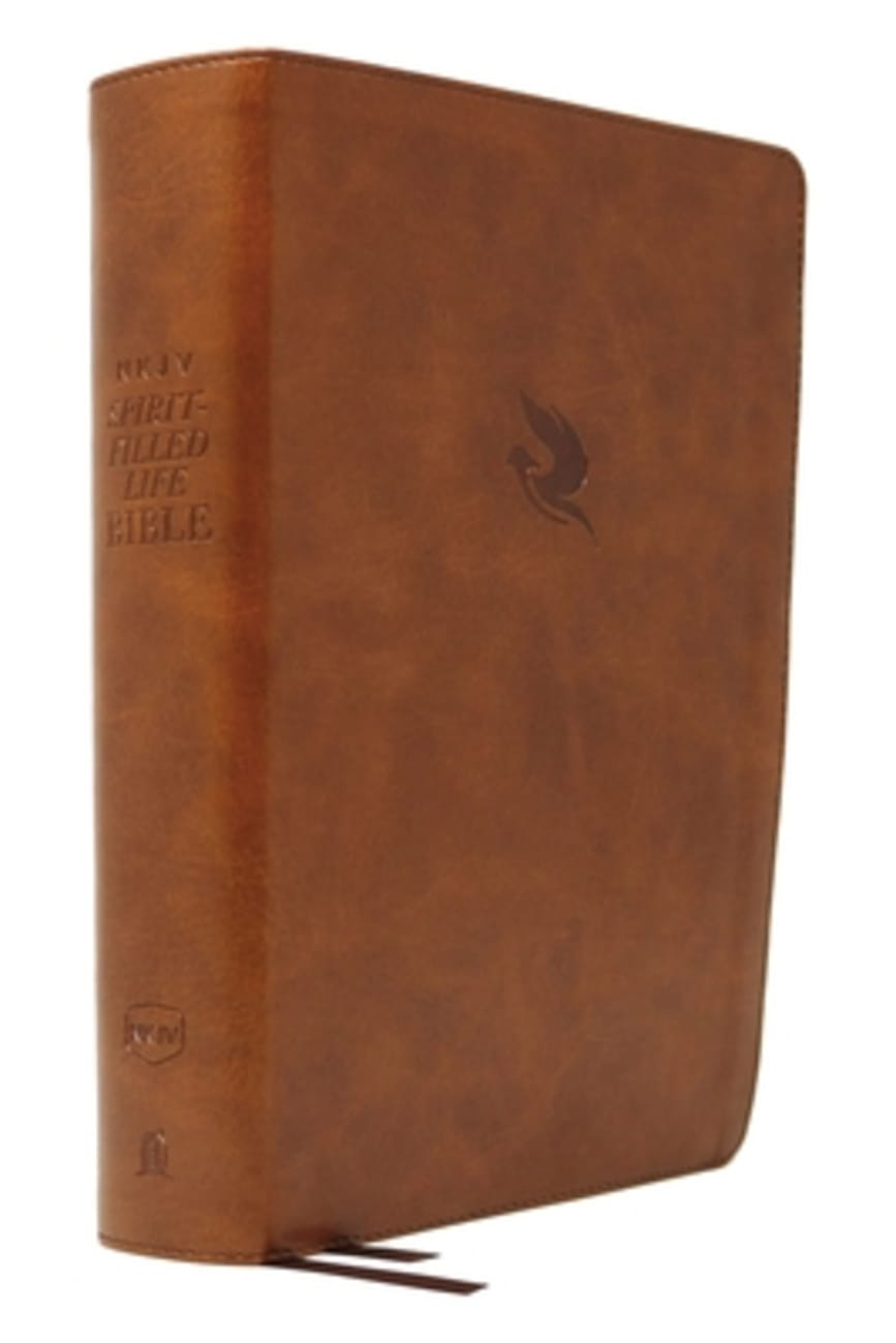 NKJV Spirit-Filled Life Bible Brown Indexed (Red Letter Edition) (Third Edition) Premium Imitation Leather