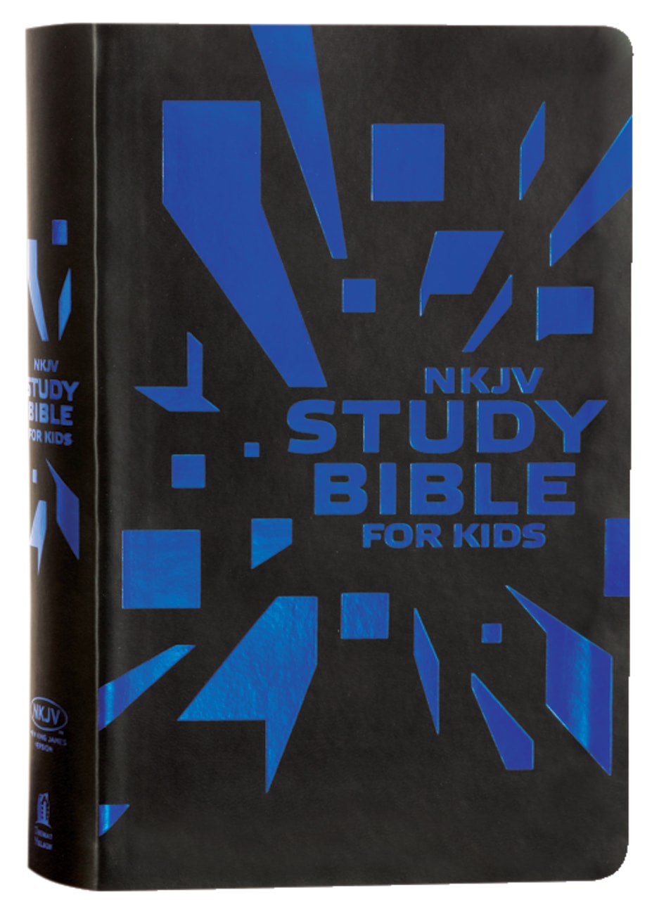 NKJV Study Bible For Kids Grey/Blue Cover (Black Letter Edition) Premium Imitation Leather