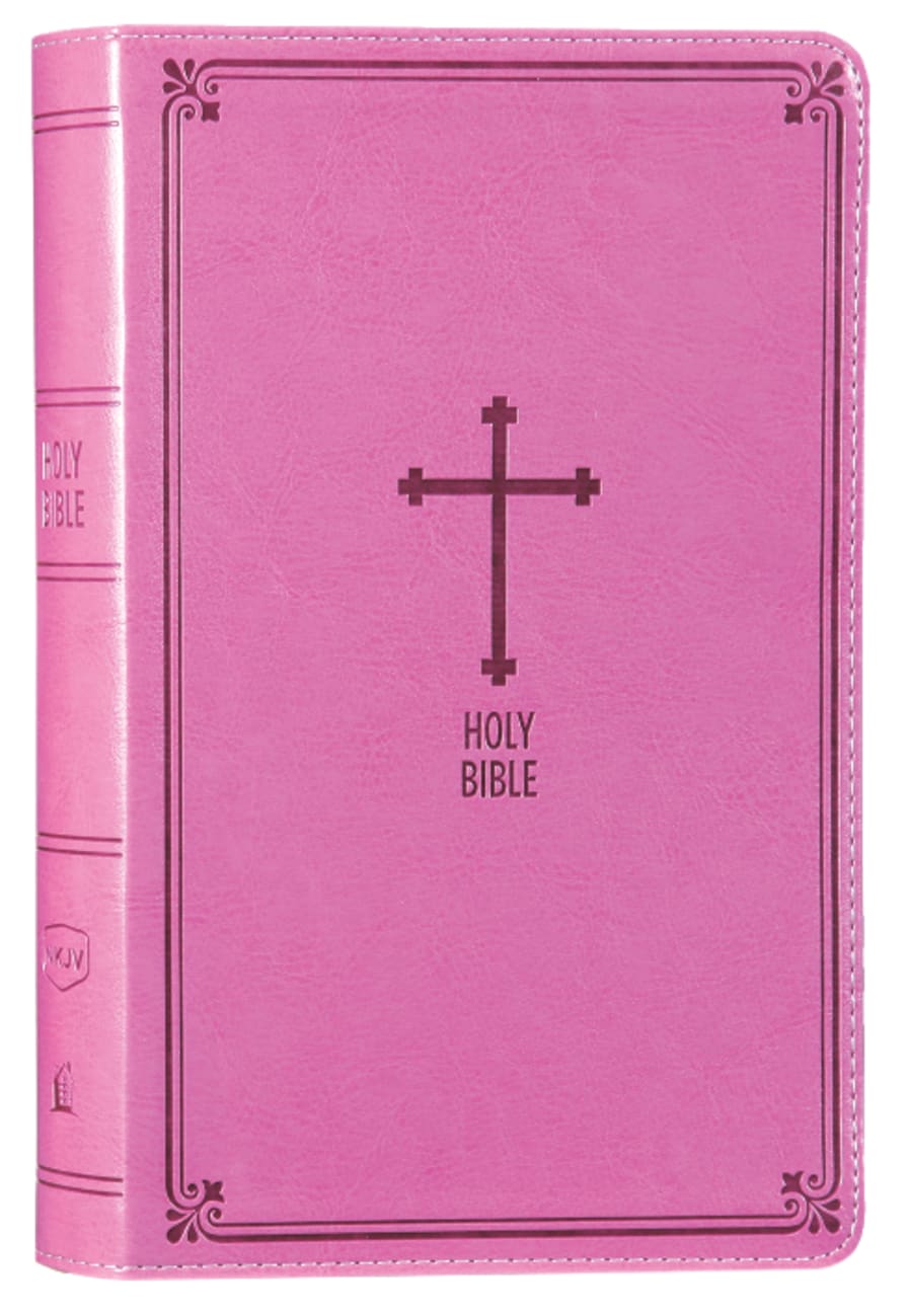 NKJV Deluxe Gift Bible Pink Red Letter Edition Premium Imitation Leather