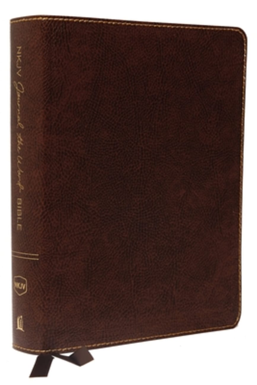 NKJV Journal the Word Bible Large Print Brown (Red Letter Edition) Bonded Leather