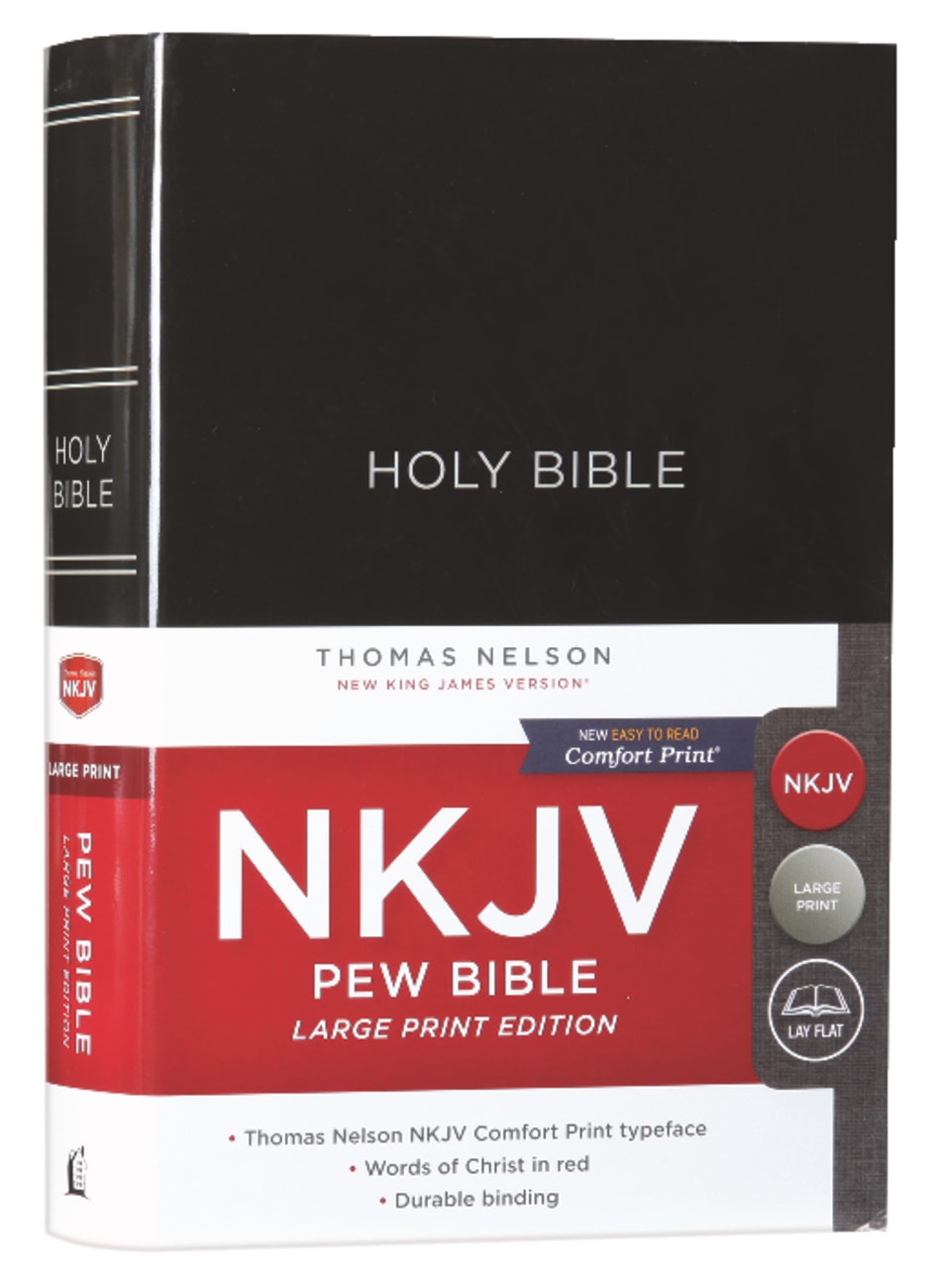 NKJV Pew Bible Large Print Black (Red Letter Edition) Hardback