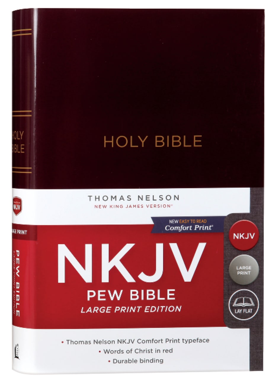 NKJV Pew Bible Large Print Burgundy (Red Letter Edition) Hardback