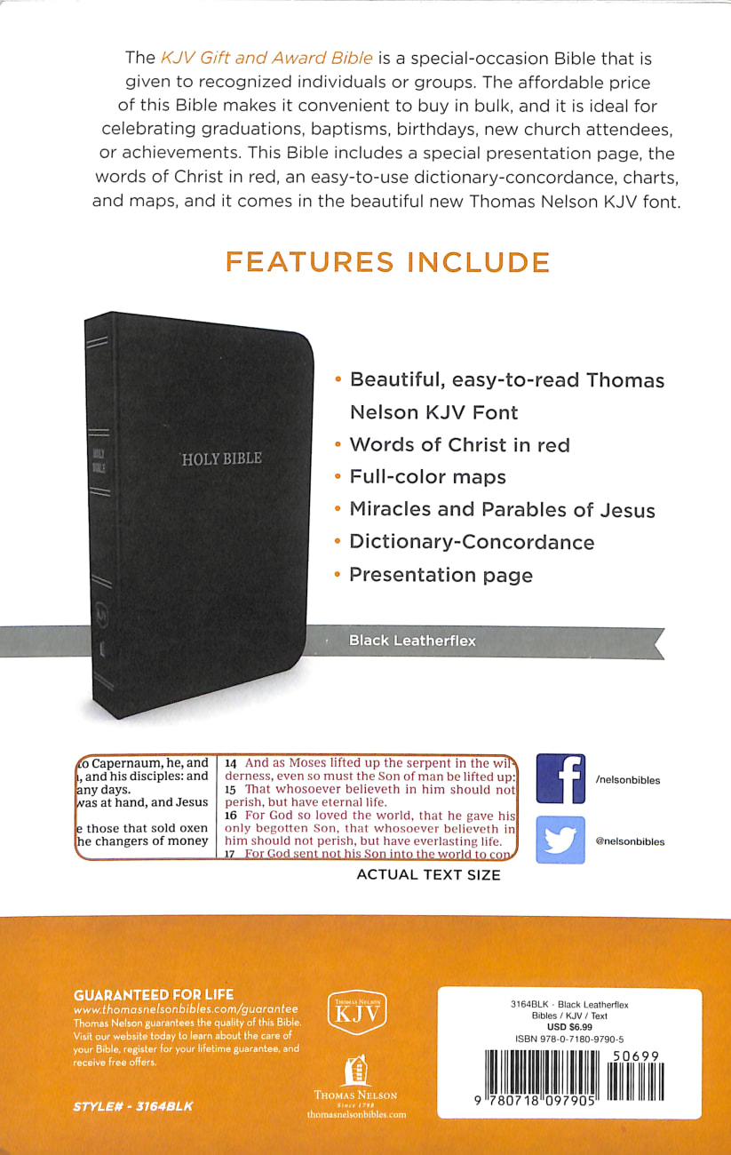 KJV Gift and Award Bible Black (Red Letter Edition) Imitation Leather