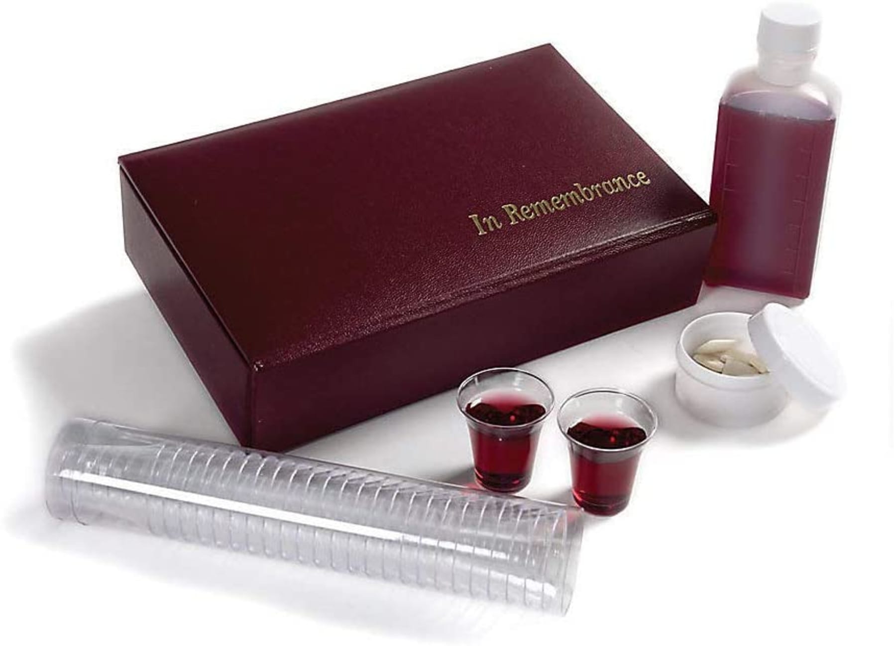 Portable Communion Set: The Basic (Maroon/red) Church Supplies