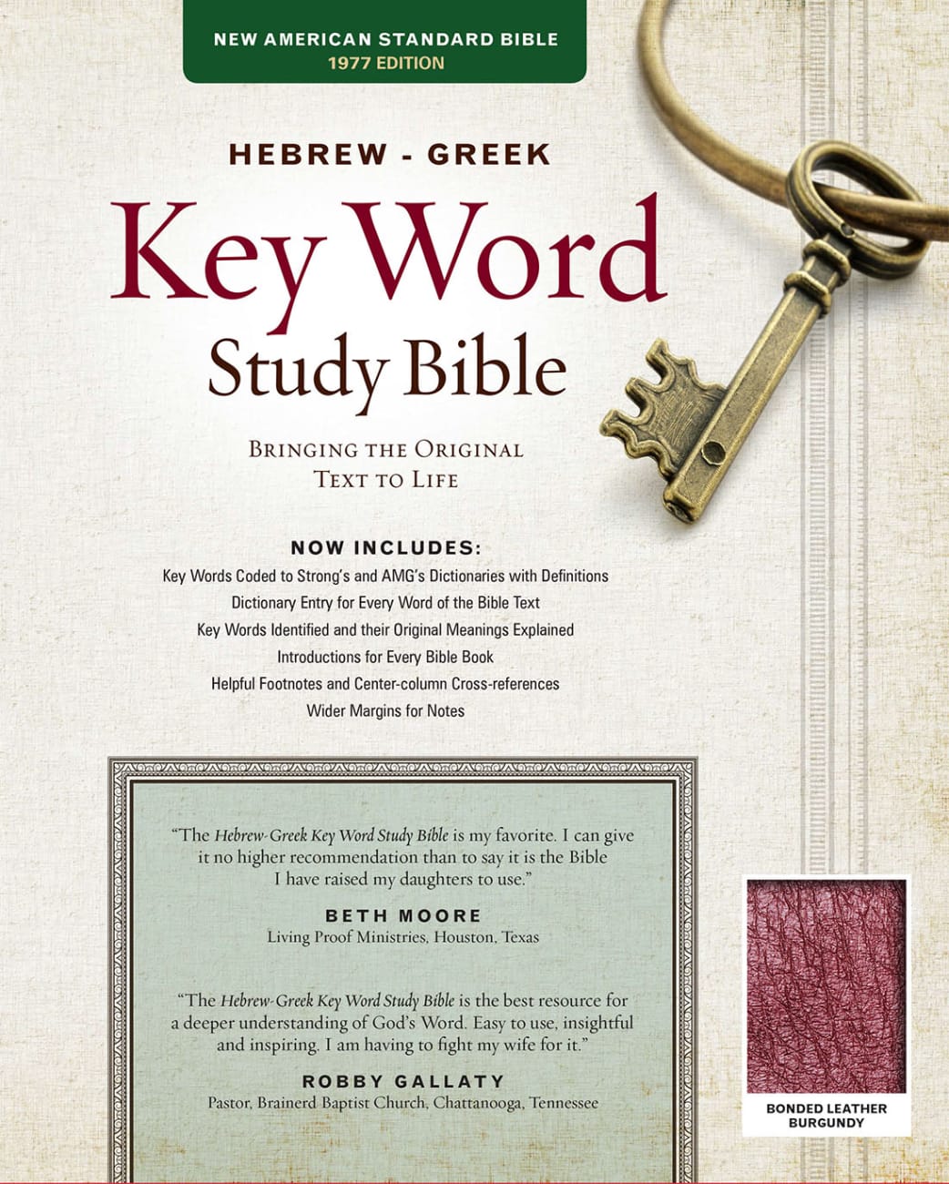 NASB Hebrew-Greek Key Word Study Bible Burgundy (New Edition) Bonded Leather