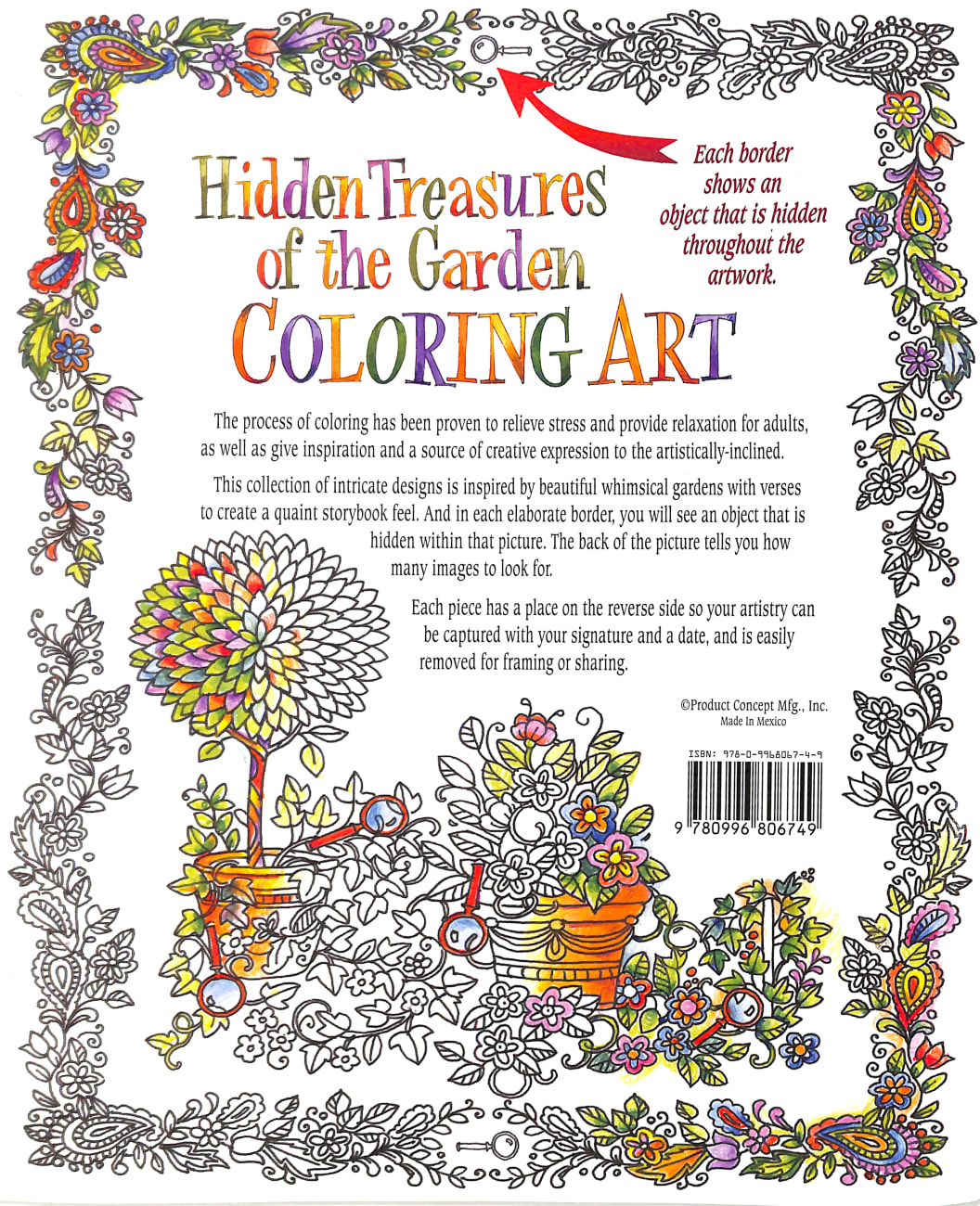 Hidden Treasures From the Garden (Adult Coloring Books Series) Paperback