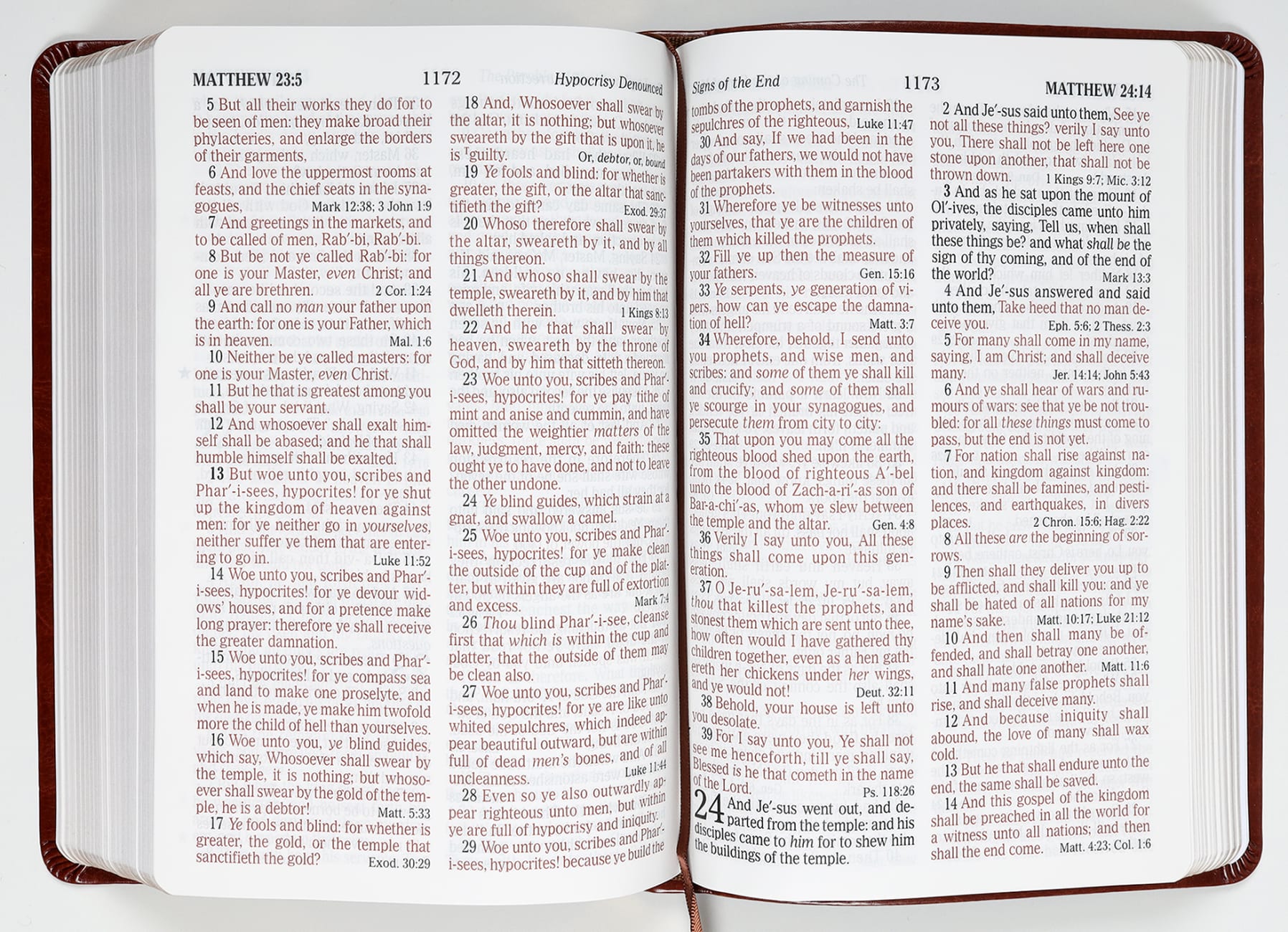 KJV Holy Bible Large Print Personal Size Reference Bible Brown (Red Letter Edition) Premium Imitation Leather