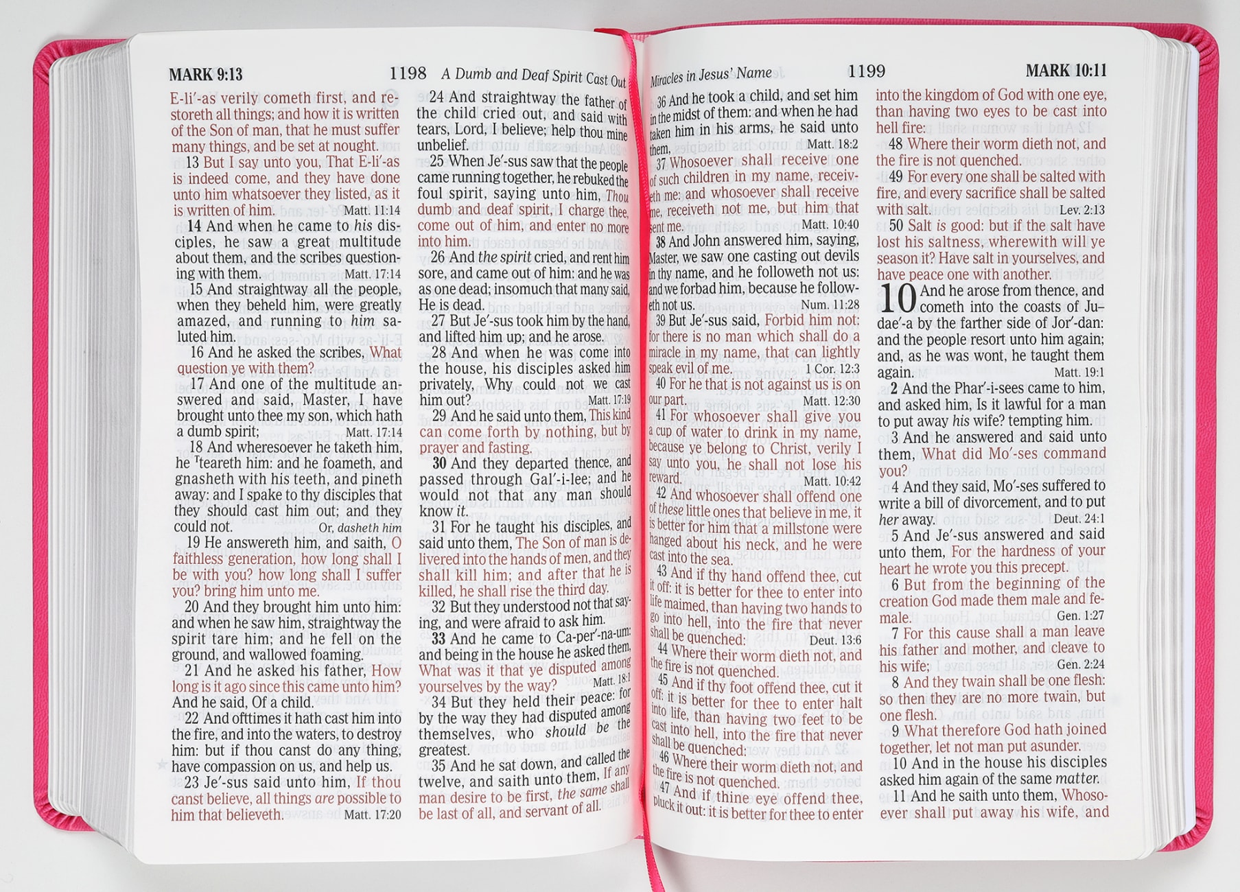 KJV Holy Bible Large Print Personal Size Reference Bible Pink (Red Letter Edition) Premium Imitation Leather