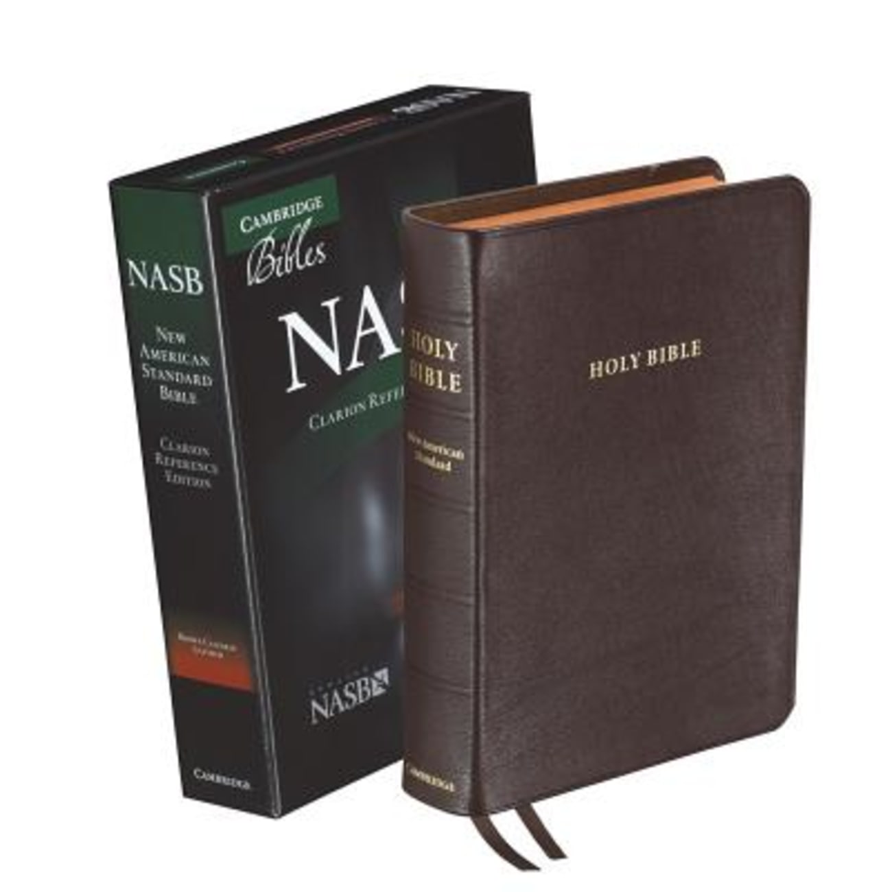 NASB Clarion Reference Bible Brown Genuine Leather