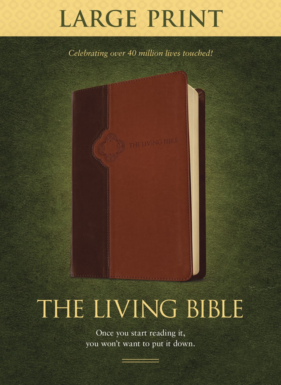 Tlb Living Bible Large Print Brown/Tan (Black Letter Edition) Imitation Leather