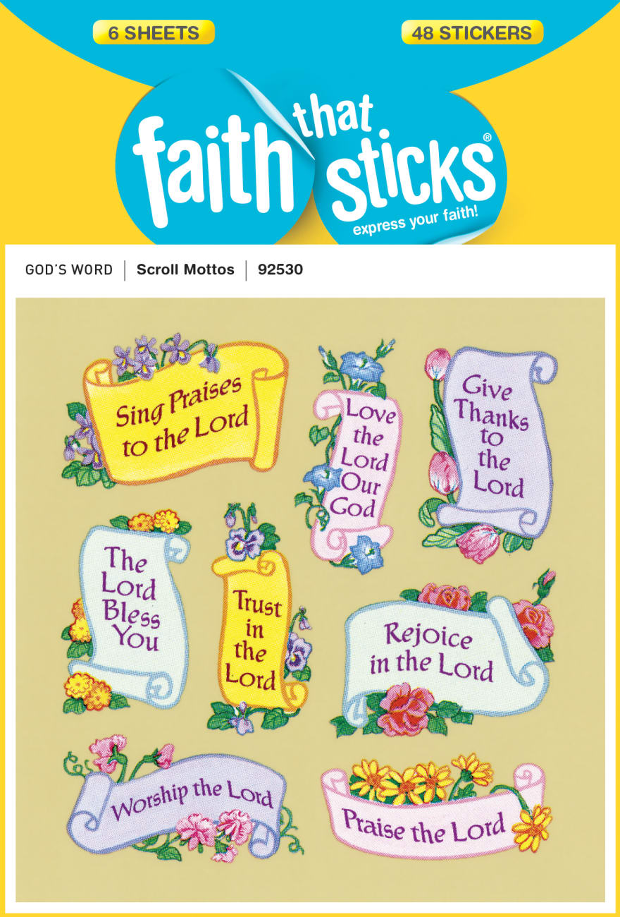 Scroll Motto (6 Sheets, 48 Stickers) (Stickers Faith That Sticks Series) Stickers