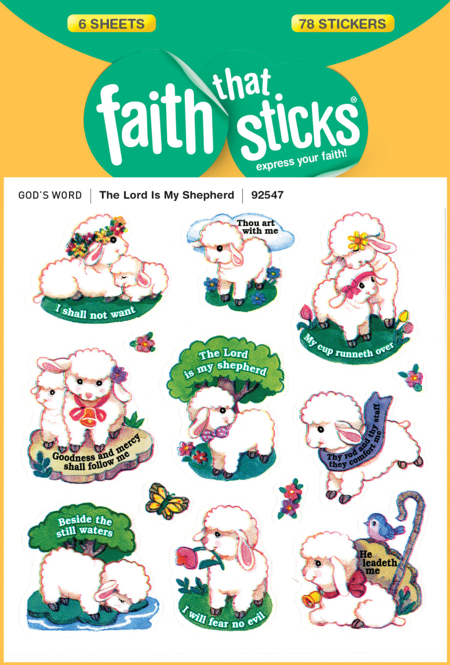 The Lord is My Shepherd (6 Sheets, 78 Stickers) (Stickers Faith That Sticks Series) Stickers