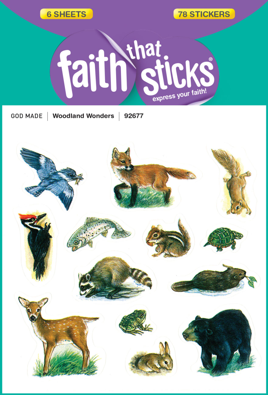 Woodland Wonders (6 Sheets, 78 Stickers) (Stickers Faith That Sticks Series) Stickers