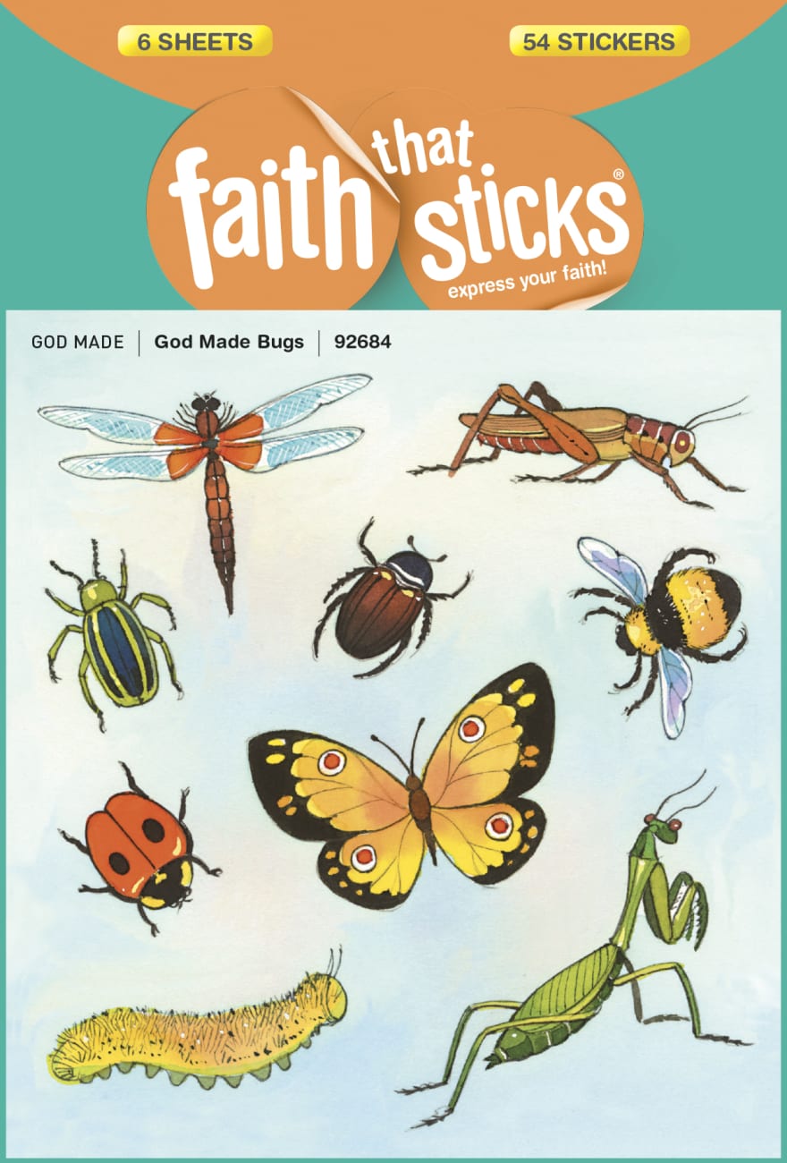 Sfts: God Made Bugs (6 Sheets, 54 Stickers) Stickers