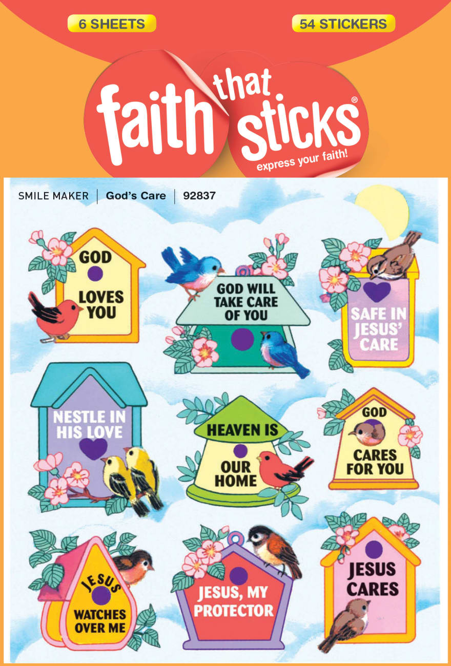 God's Care (6 Sheets, 54 Stickers) (Stickers Faith That Sticks Series) Stickers