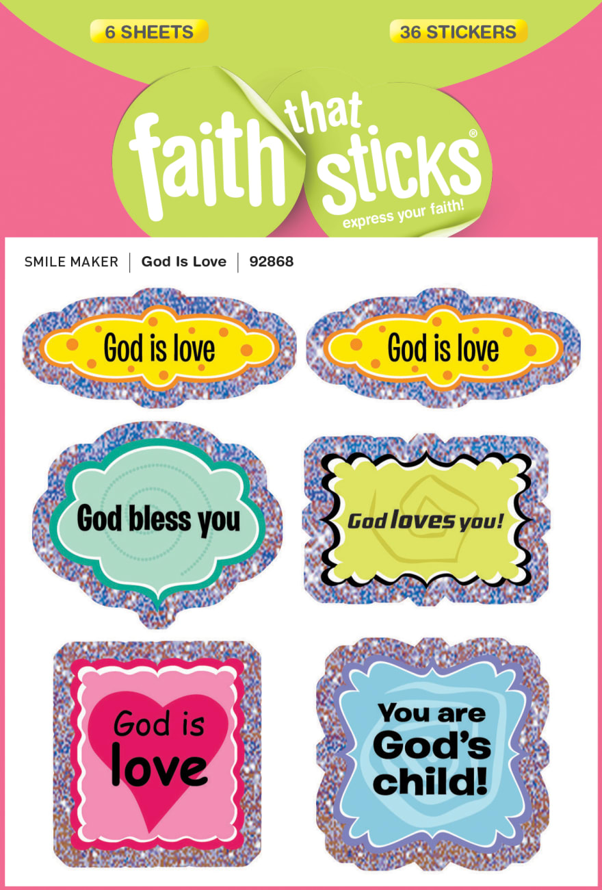 God is Love (6 Sheets, 36 Stickers) (Stickers Faith That Sticks Series) Stickers