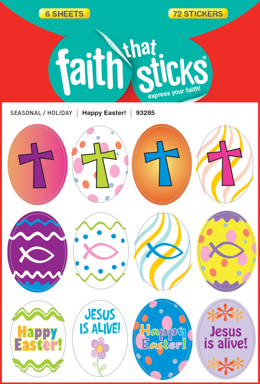 Happy Easter! (6 Sheets, 72 Stickers) (Stickers Faith That Sticks Series) Stickers