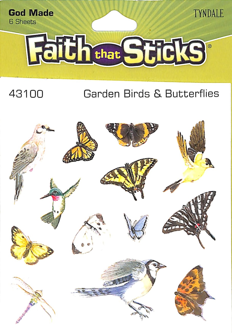 Garden Birds & Butterflies (6 Sheets, 78 Stickers) (Stickers Faith That Sticks Series) Stickers