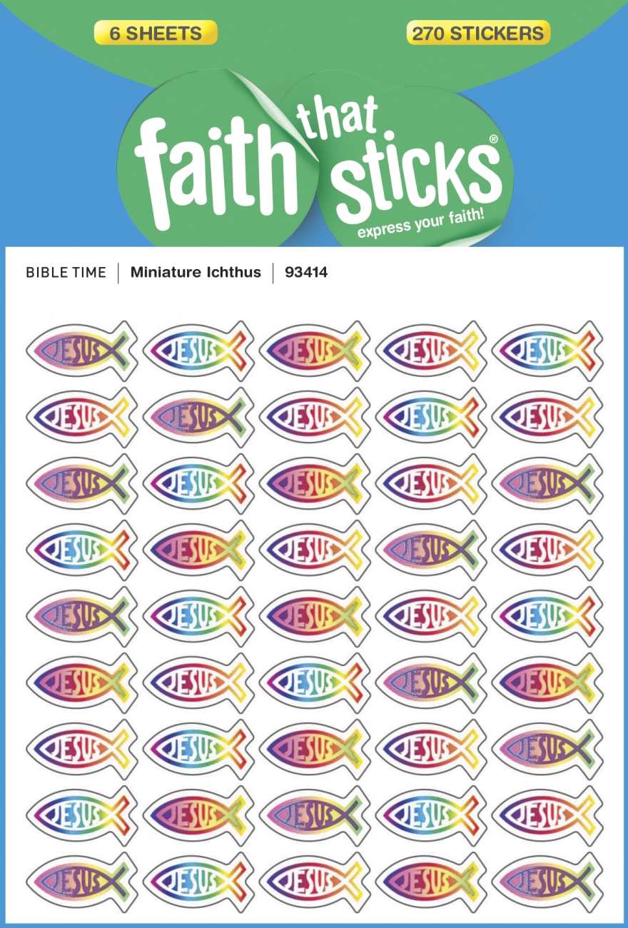 Miniature Ichthus (6 Sheets, 270 Stickers) (Stickers Faith That Sticks Series) Stickers