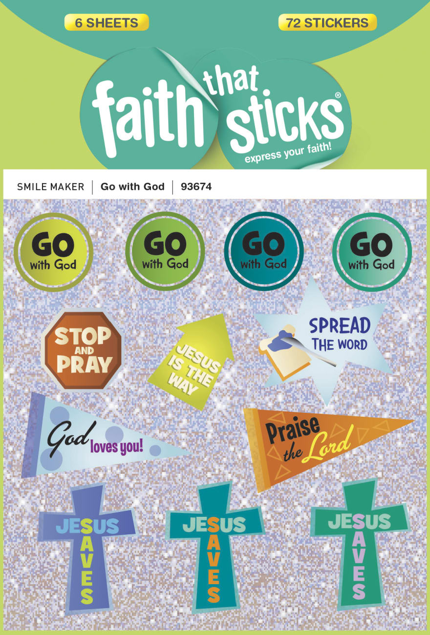 Go With God (6 Sheets, 72 Stickers) (Stickers Faith That Sticks Series) Stickers