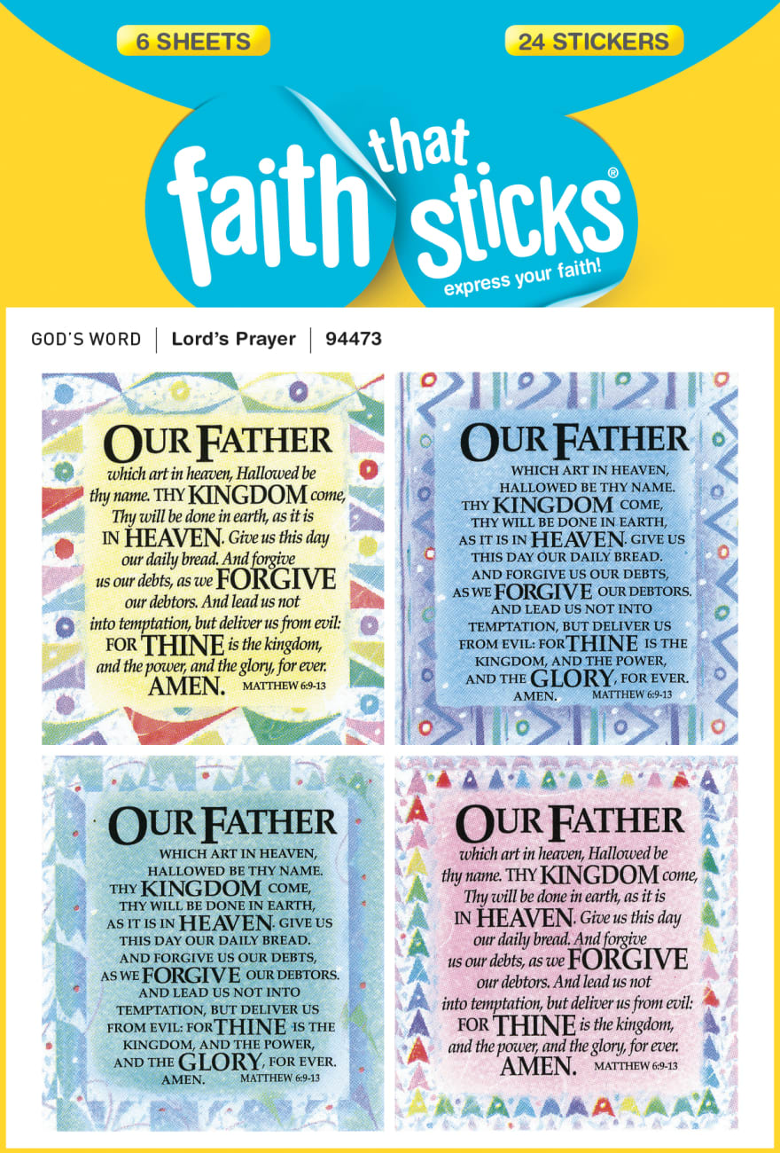 Lord's Prayer, the (6 Sheets, 24 Stickers) (Our Father) (Stickers Faith That Sticks Series) Stickers