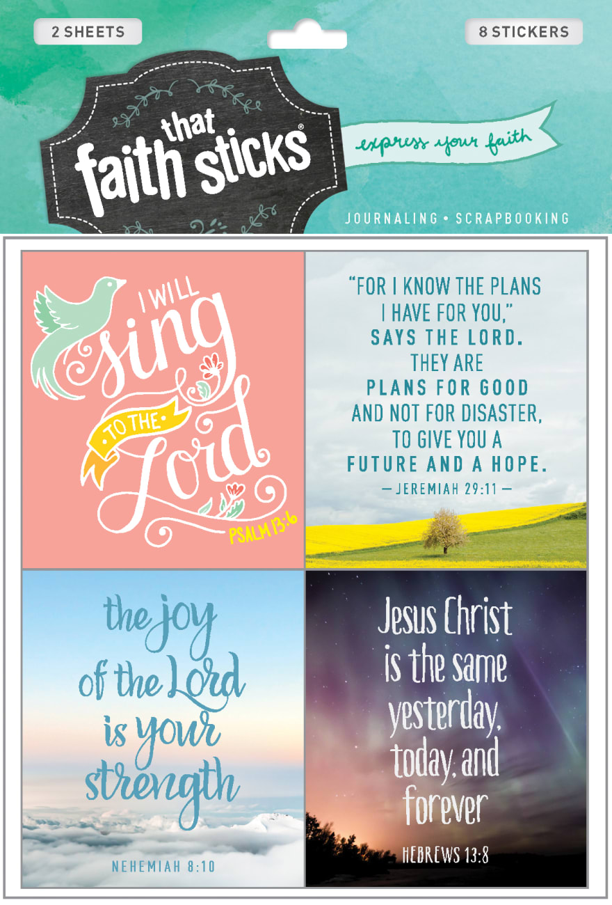 Jeremiah 29: 11 (2 Sheets, 8 Stickers) (Stickers Faith That Sticks Series) Stickers