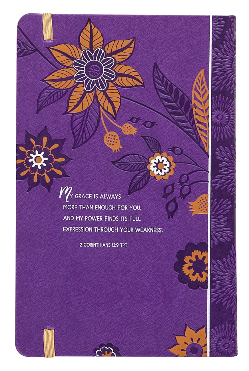 Guided Journal: Amazing Grace Purple Floral With Elastic Band Imitation Leather