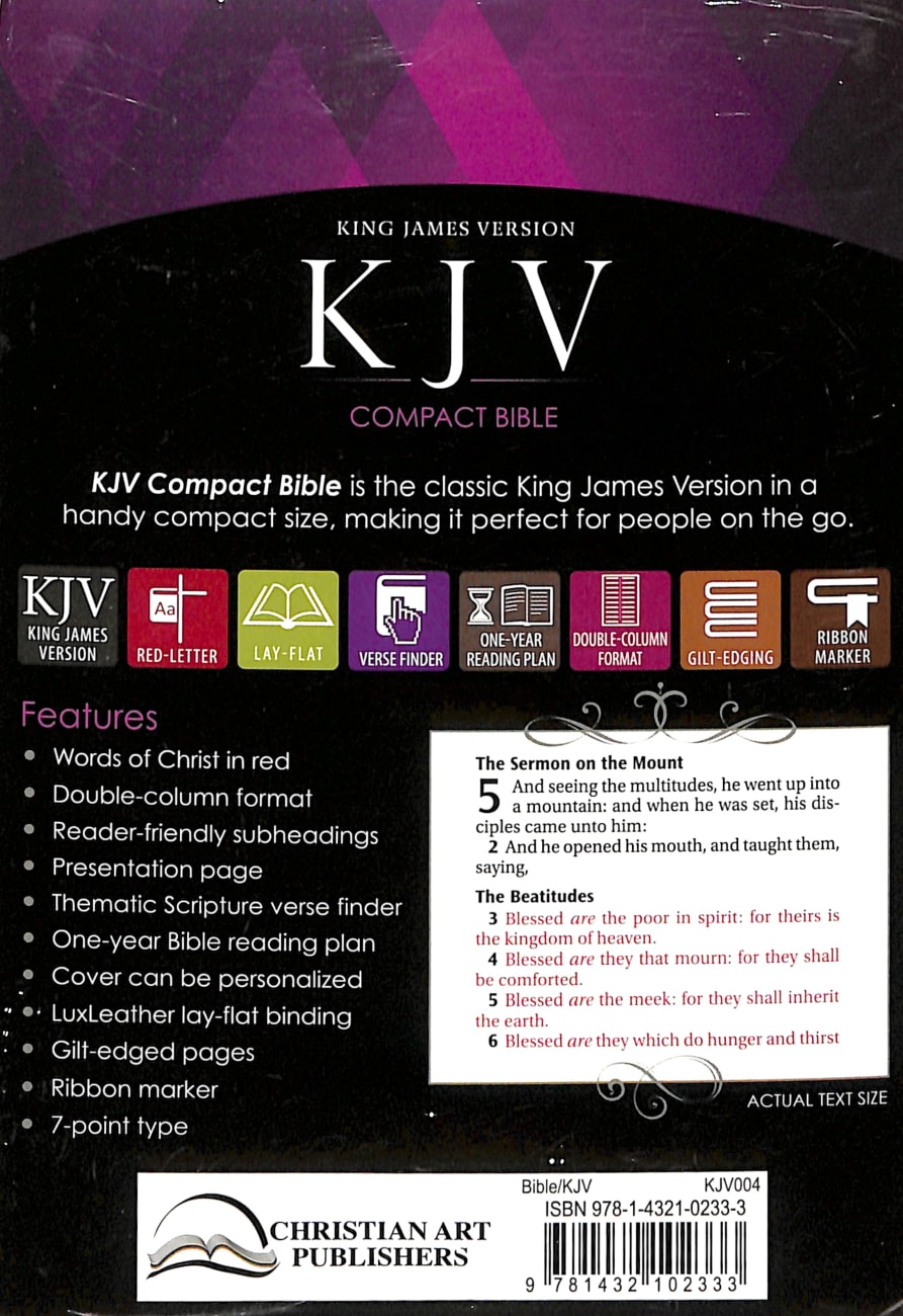 KJV Pocket Bible Purple (Red Letter Edition) Imitation Leather