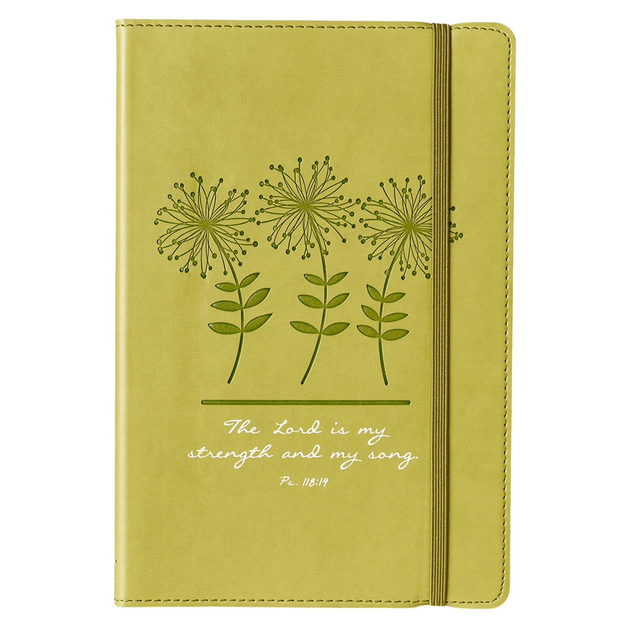 Journal: Strength & Song, Lime Green With Elastic Closure Imitation Leather