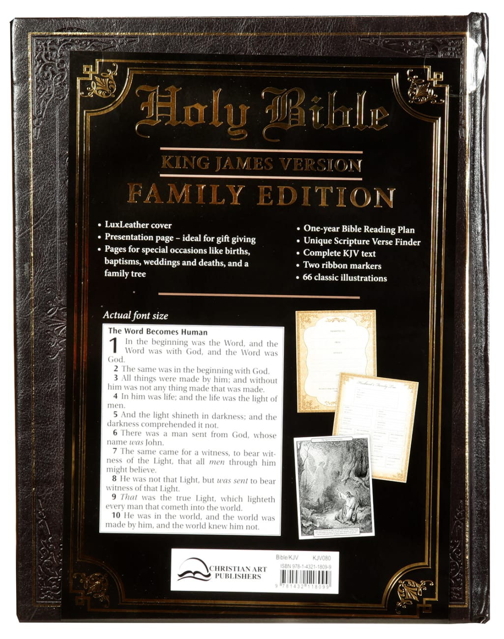 KJV Family Bible Dark Brown (Black Letter Edition) Imitation Leather