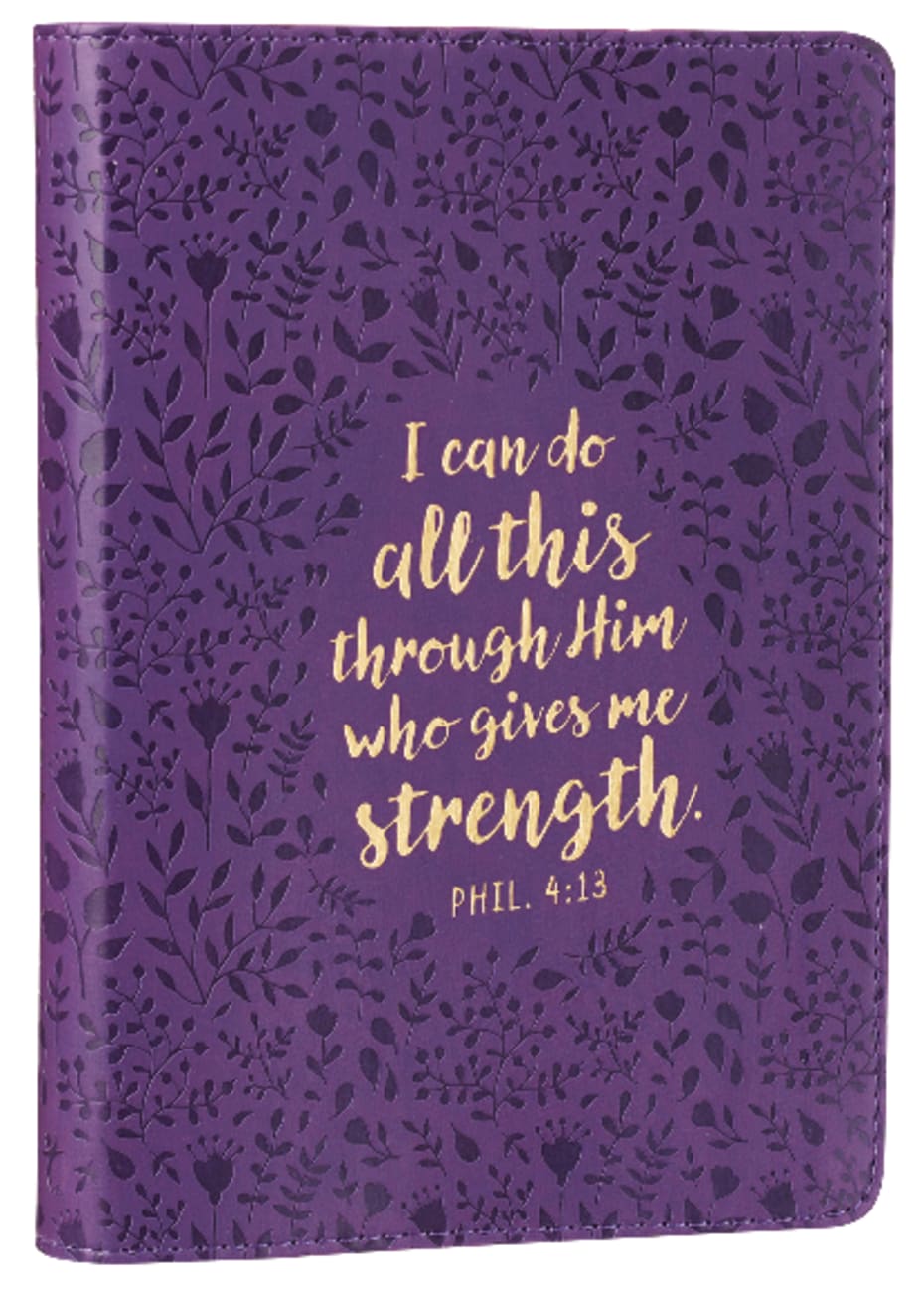 Journal: I Can Do All This Through Purple/Floral, Handy-Sized (Phil 4:13) Imitation Leather