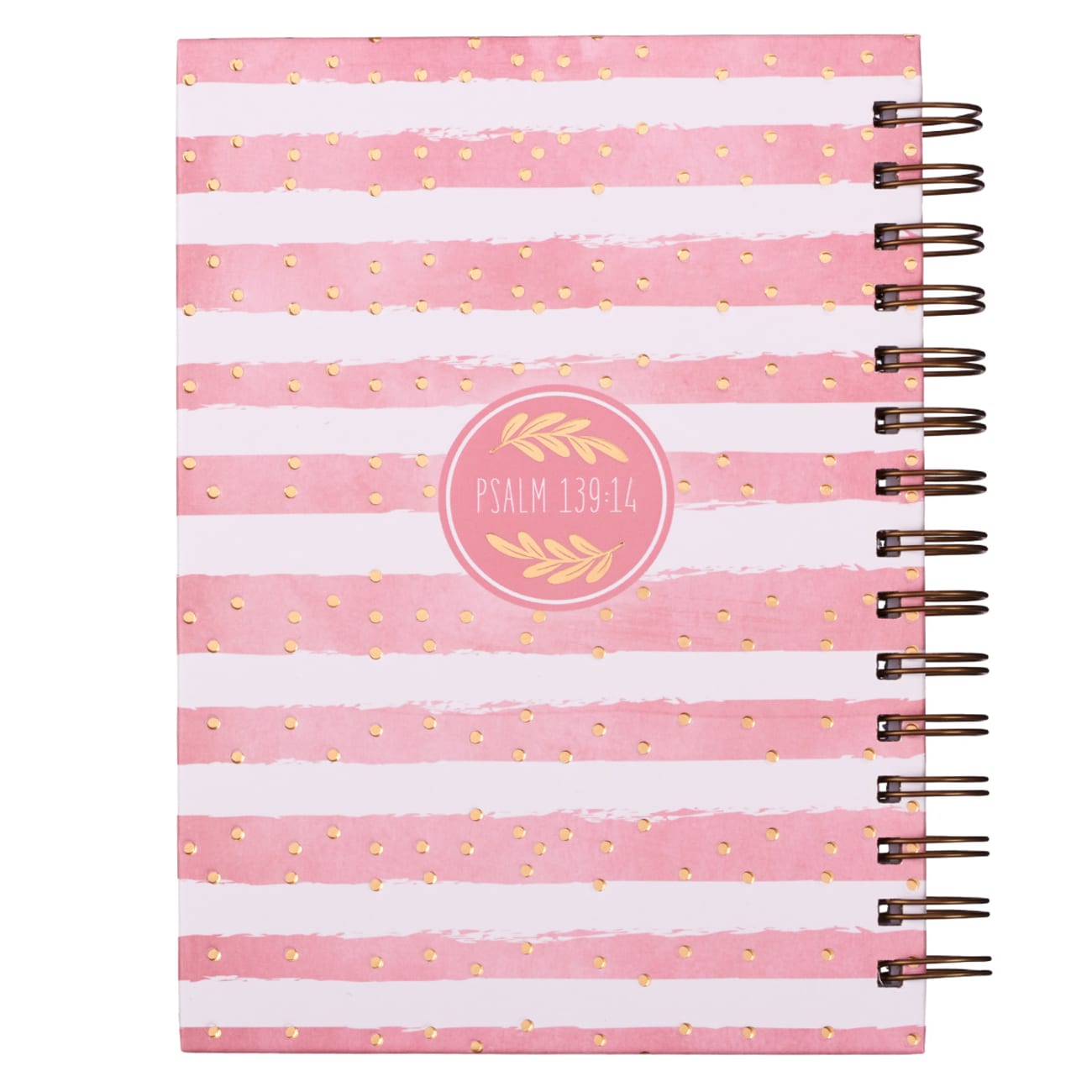 Journal: Fearfully & Wonderfully Made, Pink & White Stripes Spiral