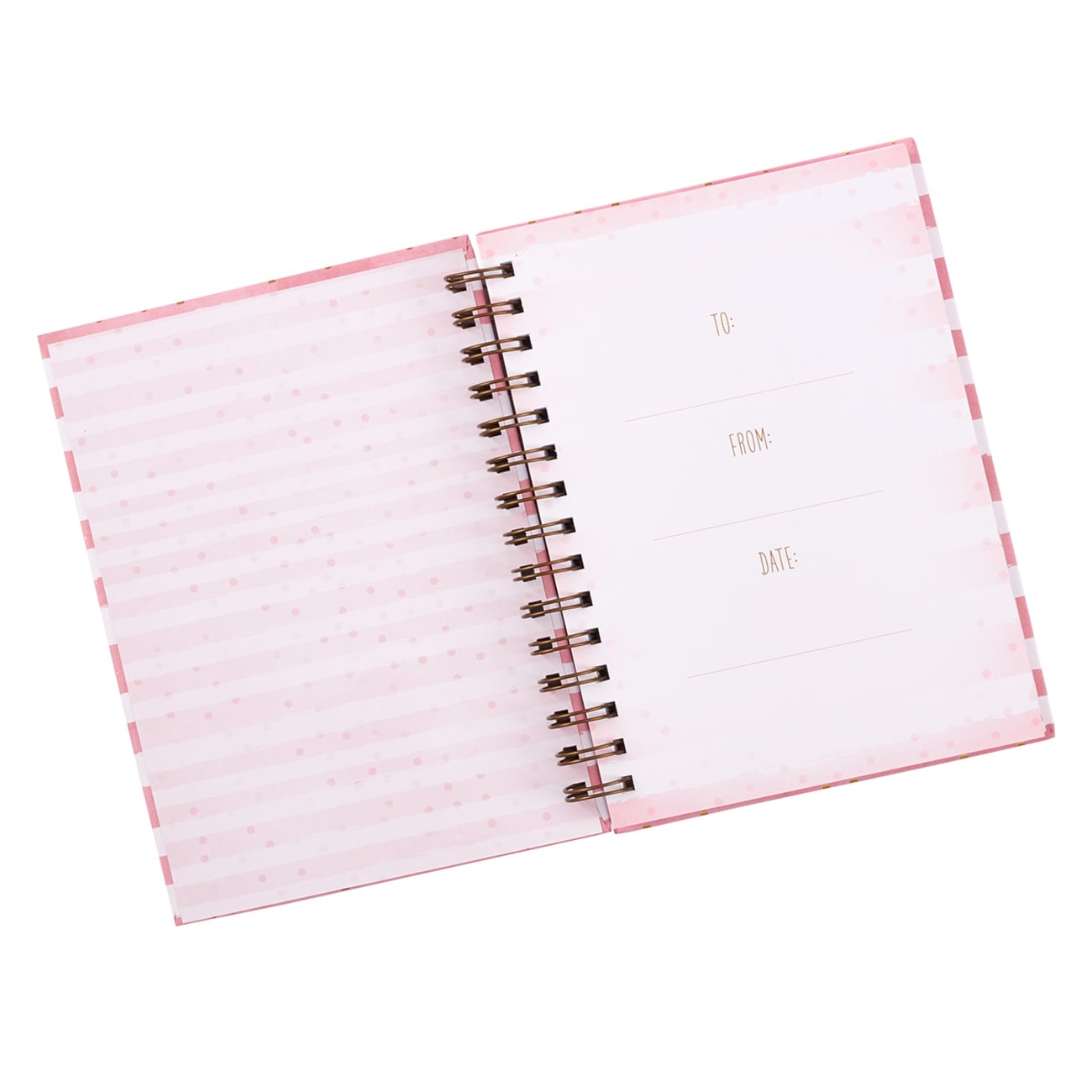 Journal: Fearfully & Wonderfully Made, Pink & White Stripes Spiral