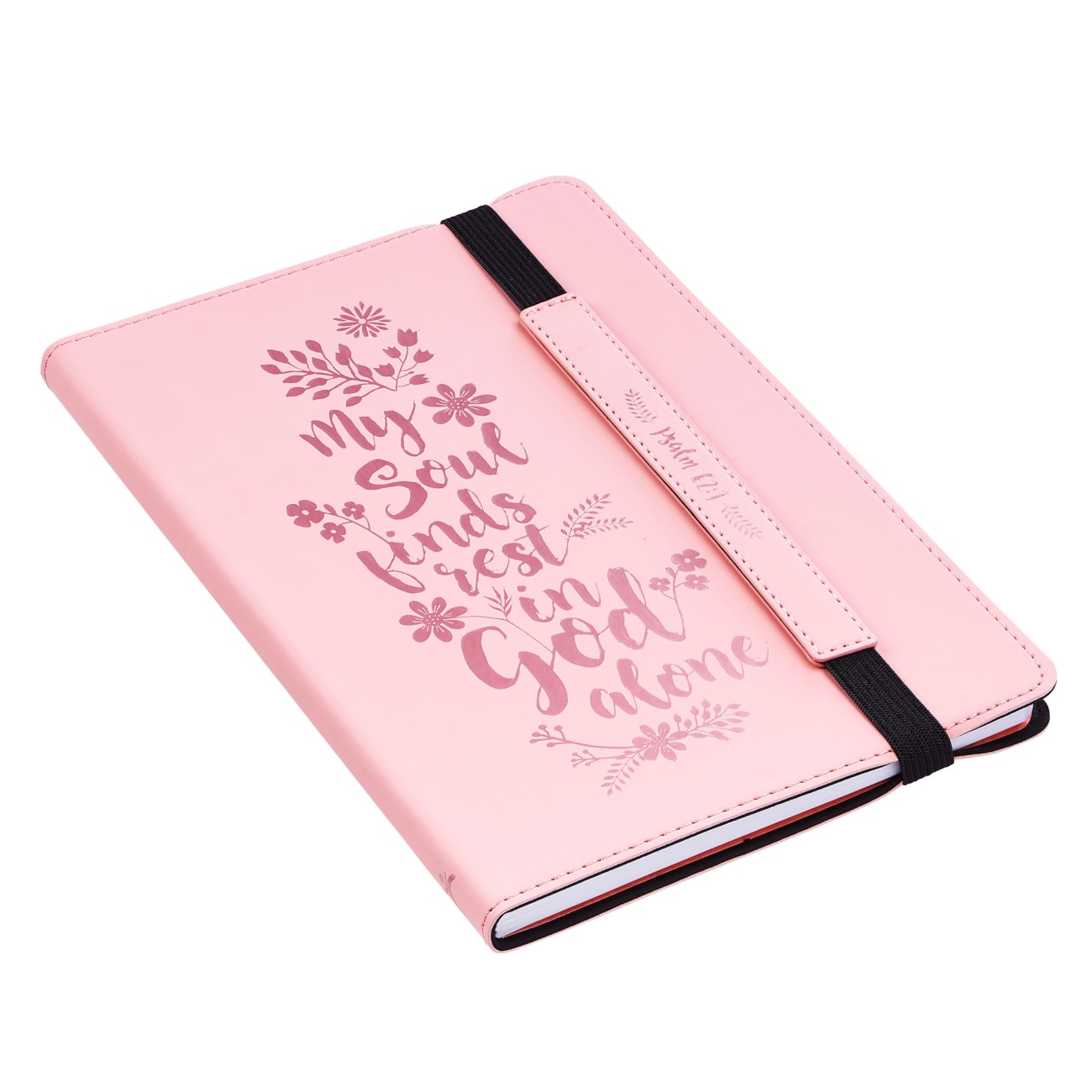 Dot Grid Journal: My Soul Finds, Pink With Elastic Closure Imitation Leather
