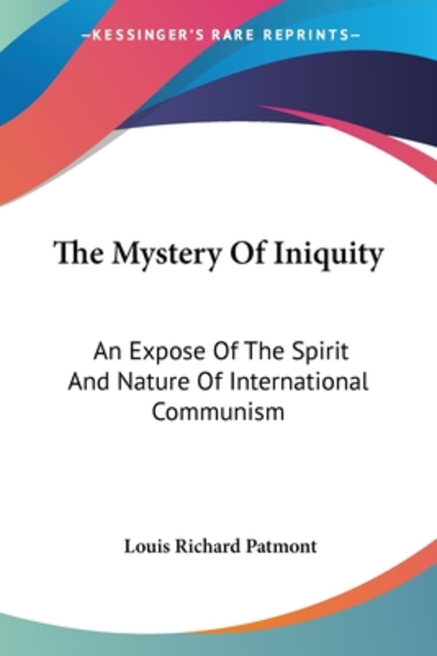 The Mystery of Iniquity Paperback