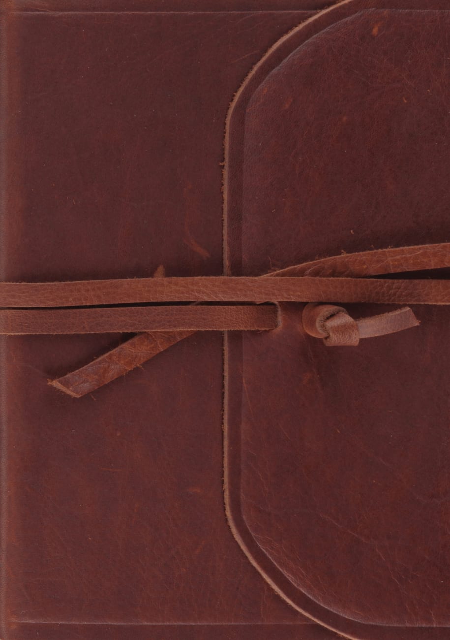 ESV Journaling Bible Large Print Brown Flap With Strap (Black Letter Edition) Genuine Leather