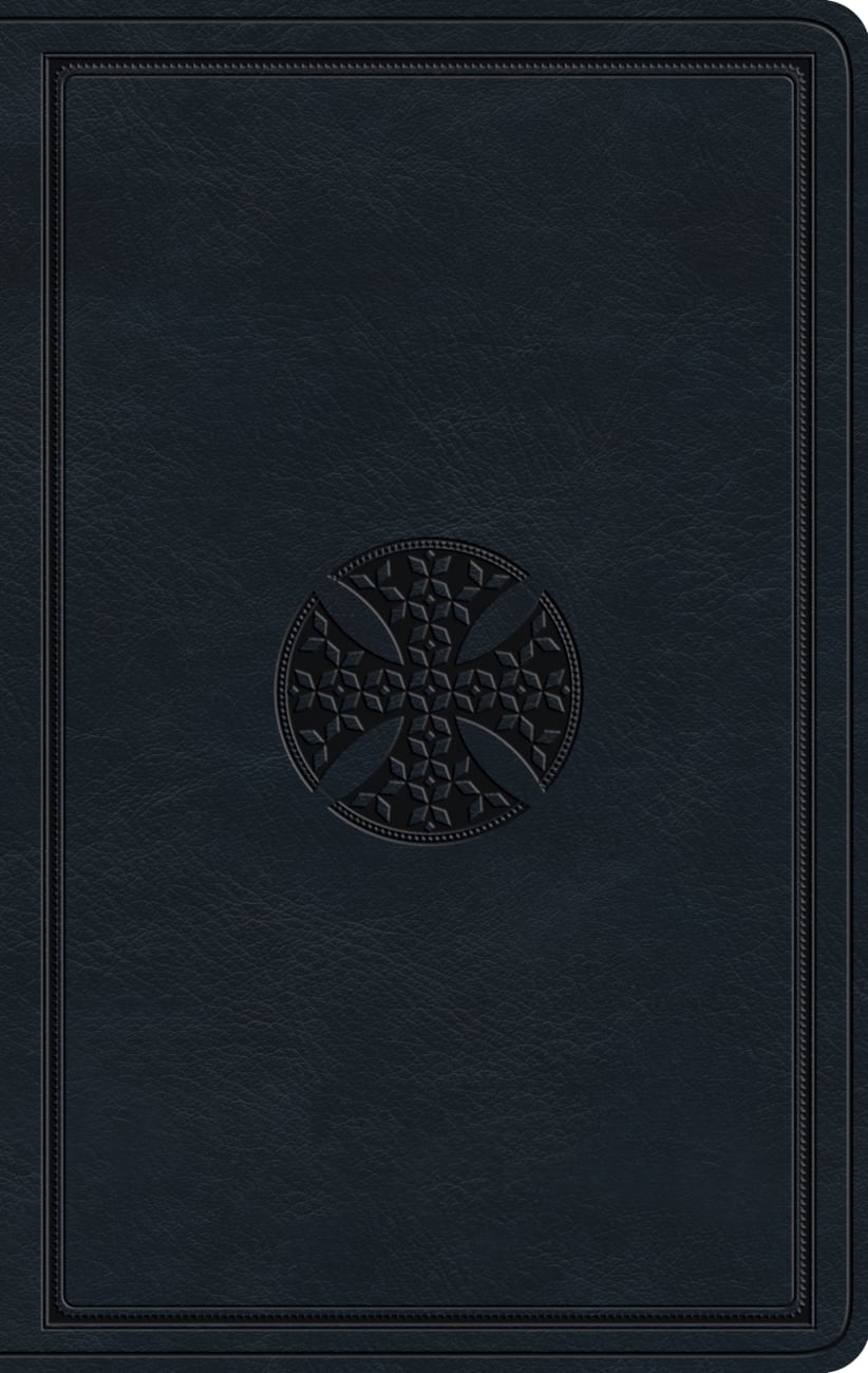 ESV Large Print Value Thinline Bible Navy Mosaic Cross Design (Black Letter Edition) Imitation Leather