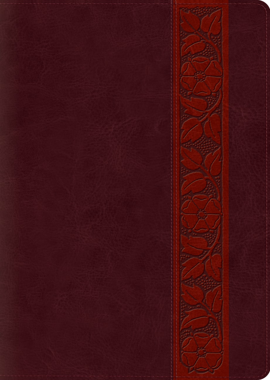 ESV Study Bible Large Print Mahogany Trellis Design Indexed (Black Letter Edition) Imitation Leather