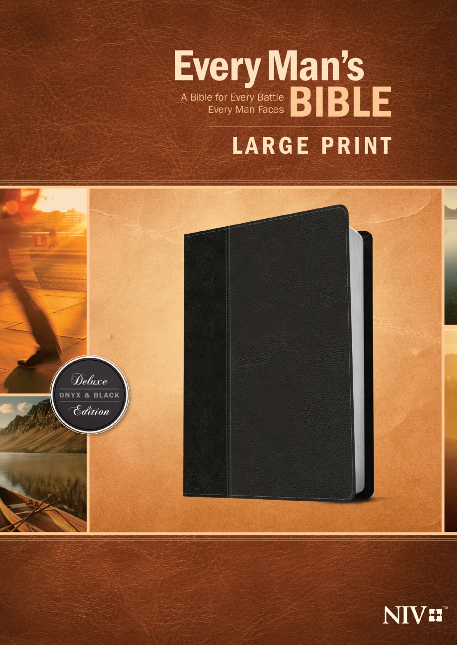 NIV Every Man's Bible Large Print Onyx/Black (Black Letter Edition) Imitation Leather