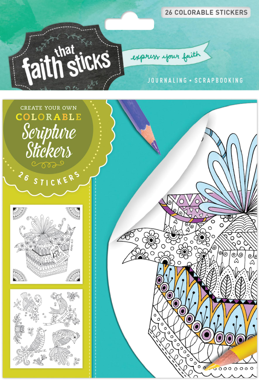 Psalm 16: 11 (4 Sheets, 26 Colorable Stickers) (Stickers Faith That Sticks Series) Stickers