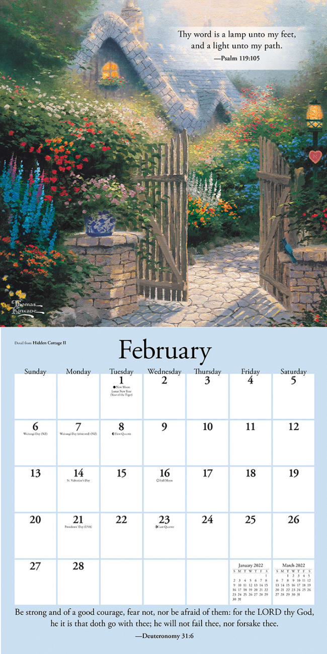 Thomas Kinkade Gardens of Grace with Scripture 2022 Wall Calendar 