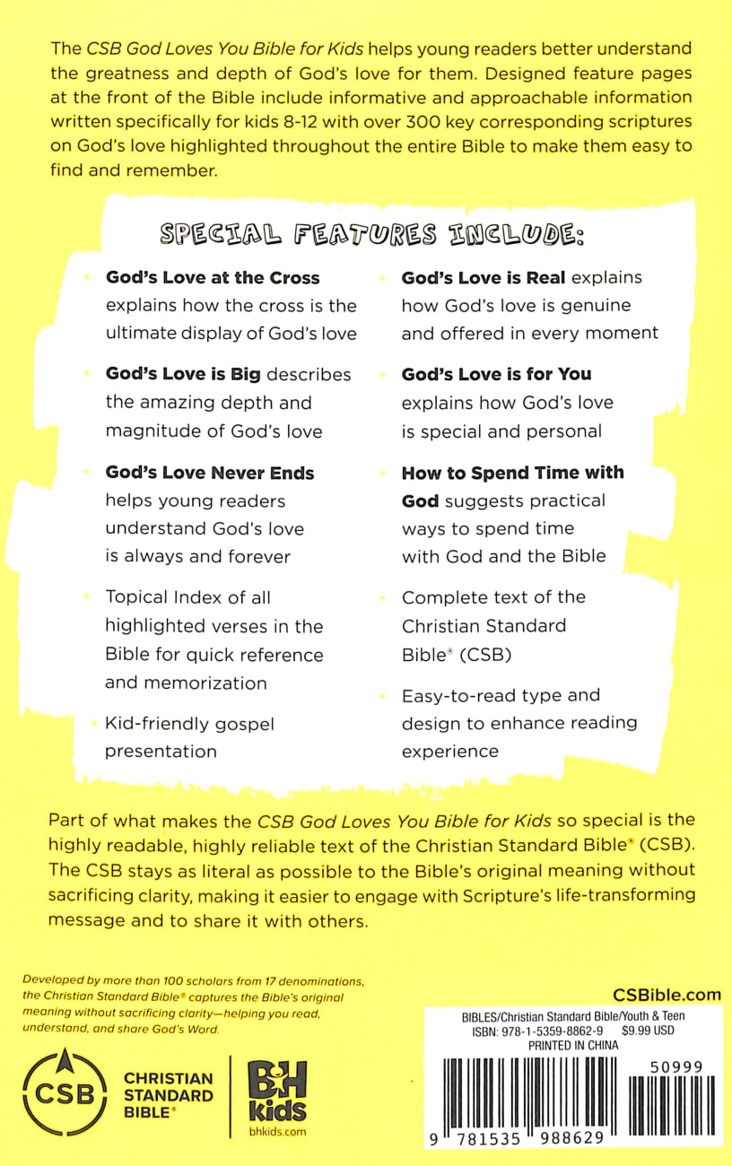 CSB God Loves You Bible For Kids Paperback