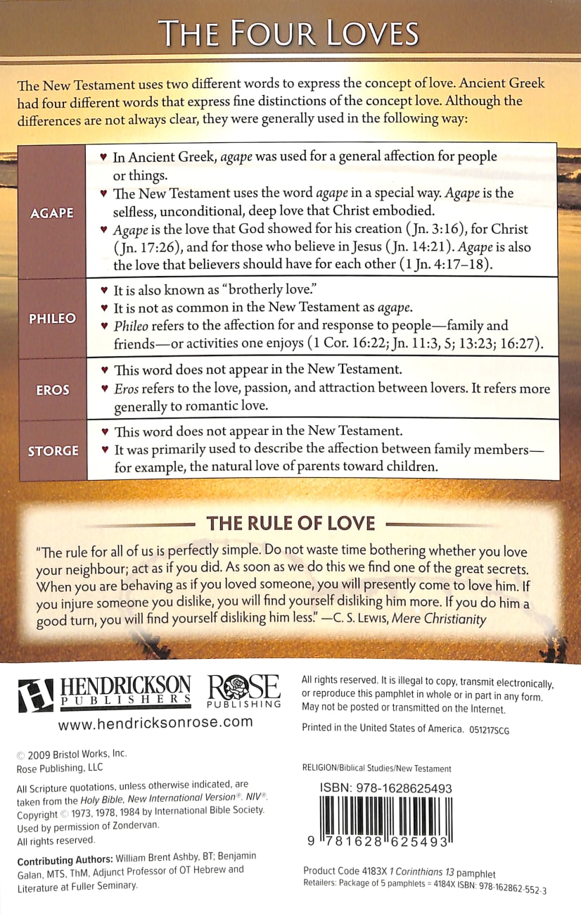 The Love Chapter: 1 Corinthians 13 (Rose Guide Series) Pamphlet
